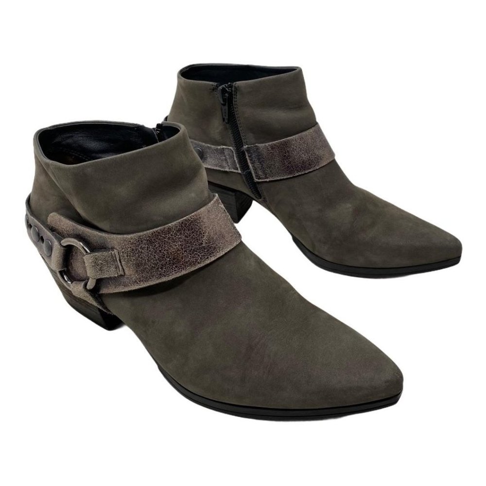 Paul Green Women’s Boots Size UK 4 US 6.5 Foxie Gray Nubuck Moto Ankle Booties